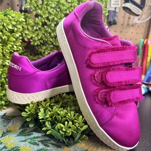 Vibrant Pink Velcro Women's Sneakers